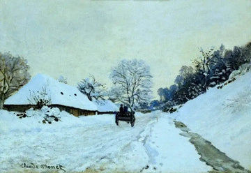 A Cart On The Snow Covered Road With Saint Simeon Farm