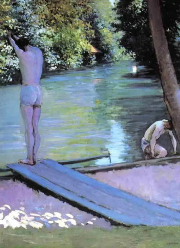 Bather Preparing To Dive Banks Of The Yerres