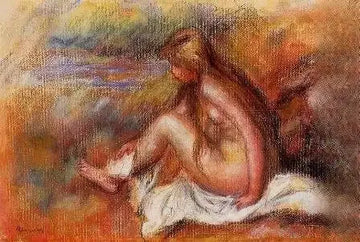 Bather Seated By The Sea