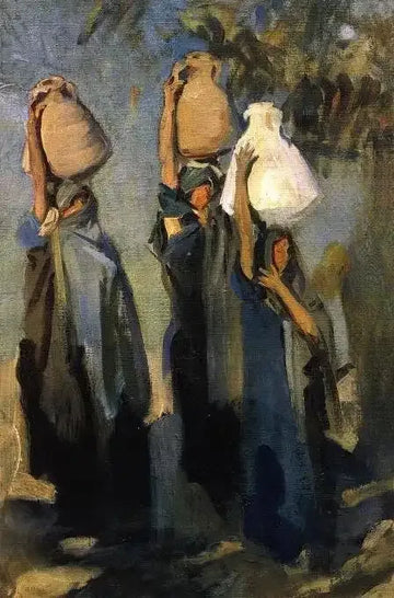 Bedouin Women Carrying Water Jars