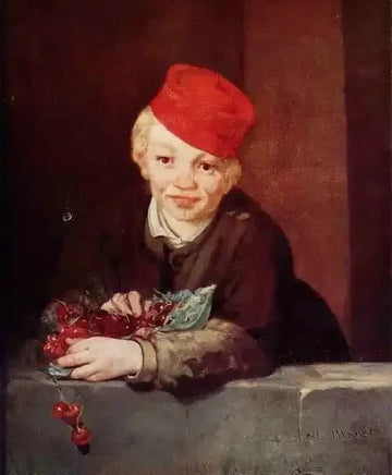 Boy with cherries