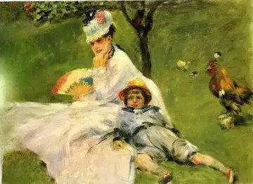 Camille Monet And Her Son Jean In The Garden At Argenteuil