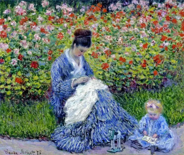 Madame Monet and Child (Camille Monet and a Child in a Garden)