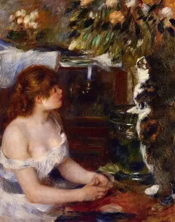 Girl And Cat