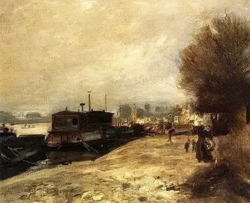 Laundry Boat By The Banks Of The Seine Near Paris