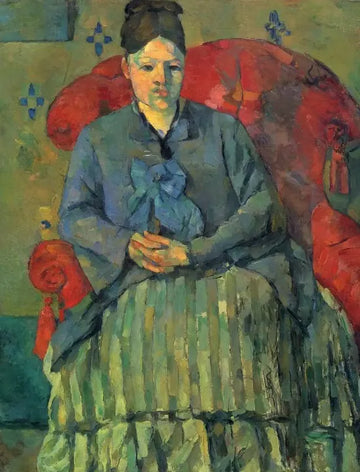 Portrait of Mme Cézanne in red sofa