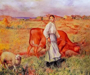 Shepherdess Cow And Ewe