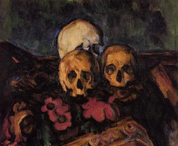 Three Skulls On A Patterned Carpet