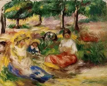 Three Young Girls Sitting In The Grass