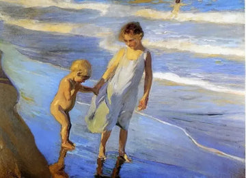 Valencia, two children on a beach