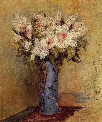 Vase Of Lilacs And Roses