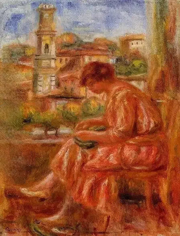 Woman At The Window With A View Of Nice