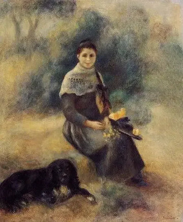 Young Girl With A Dog