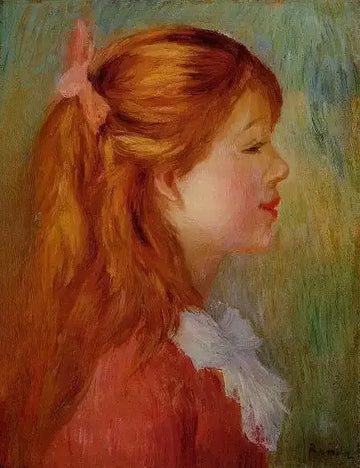 Young Girl With Long Hair In Profile