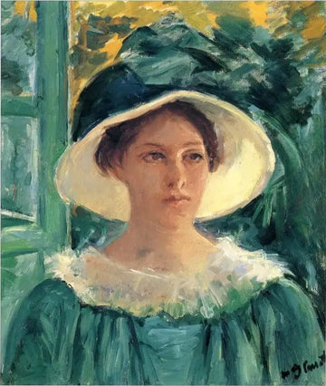 Young Woman In Green, Outdoors In The Sun