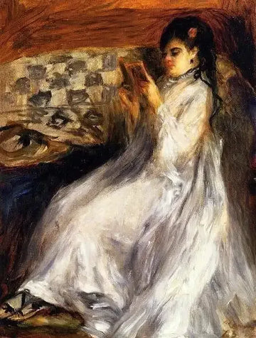 Young Woman In White Reading