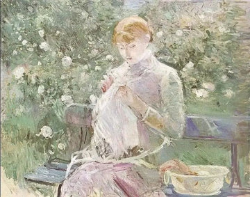 Young Woman Sewing in a Garden 1881